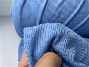 Undertøjsuld - 2/2 rib strikket lækker blå uld